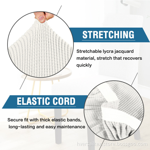 Stretch White Spandex Dining Cover Set of 2/4/6